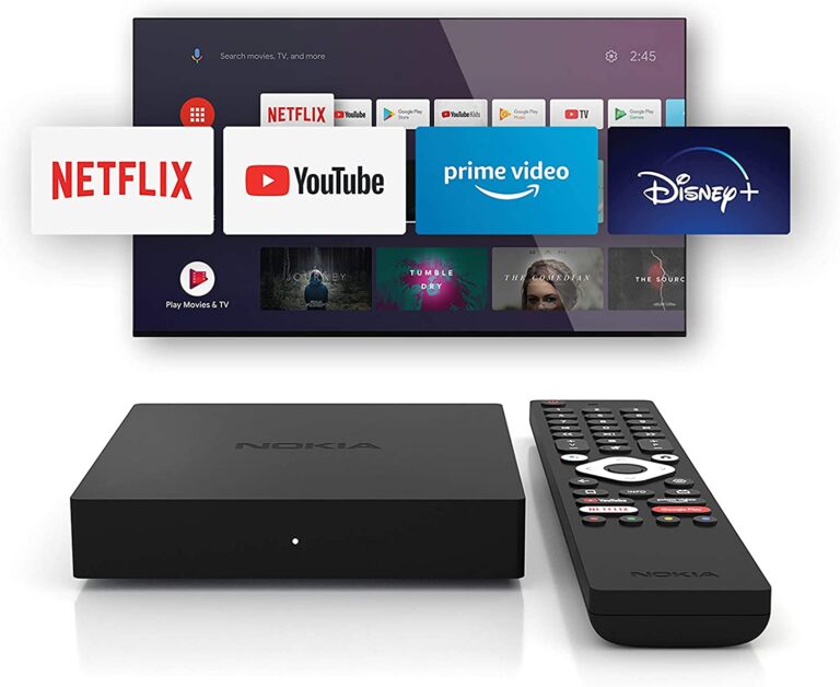 android tv box con controles y pantalla