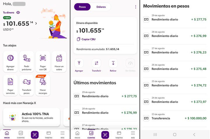 billeteras virtuales con graficos de rendimiento