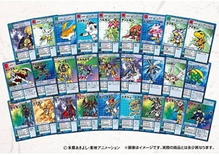 cartas de digimon en una mesa de juego