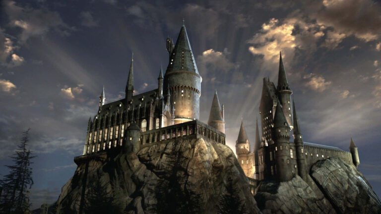 castillo de harry potter en un fondo magico