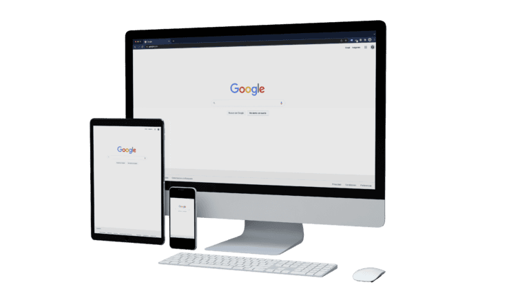 computadora mostrando google ads en pantalla