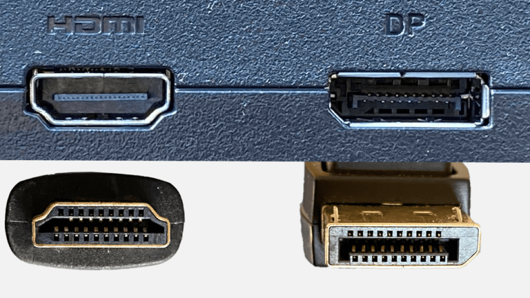 conexiones hdmi y displayport en un monitor