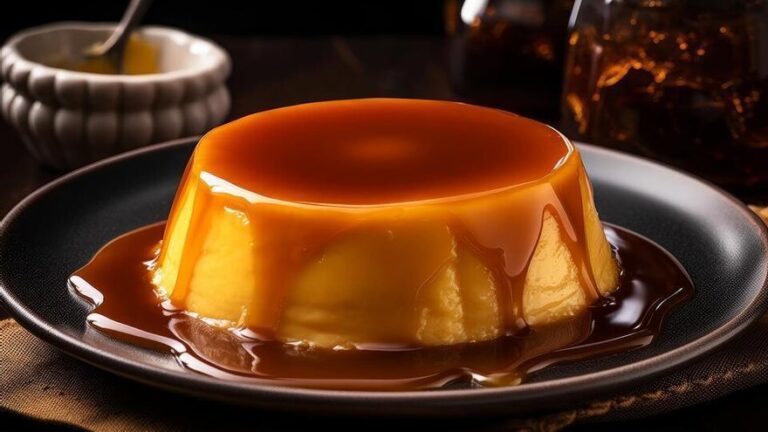 delicioso flan casero con caramelo dorado
