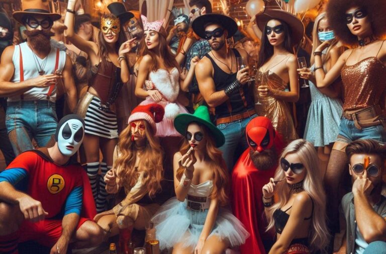 Qué disfraces originales y bizarros puedo usar en una fiesta temática 25 disfraces creativos en una fiesta colorida