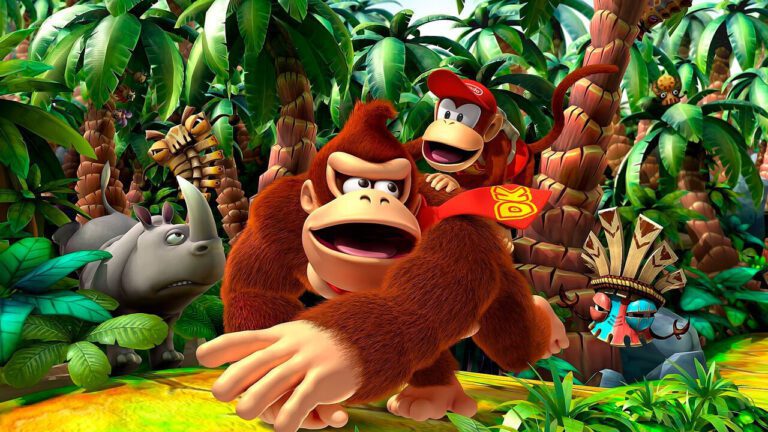 donkey kong en una aventura tropical vibrante
