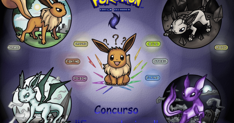 eevee evoluciones en una hermosa ilustracion