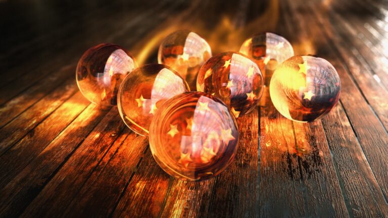 Qué son las Esferas del Dragón en Dragon Ball y cómo funcionan 5 esferas del dragon brillando en la noche