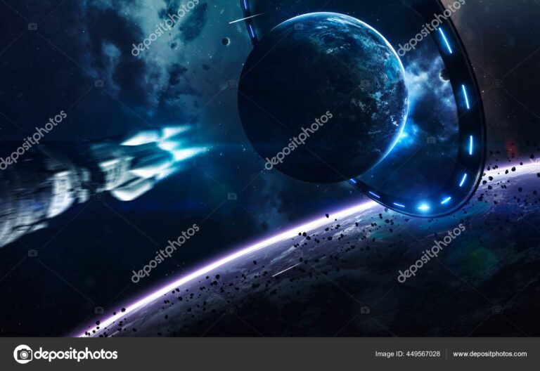 espacio oscuro con elementos de ciencia ficcion