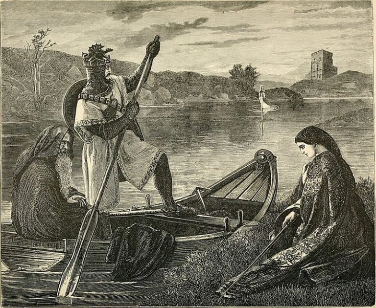 espada excalibur en un lago mistico