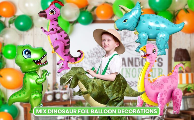 globos de dinosaurios coloridos para fiestas