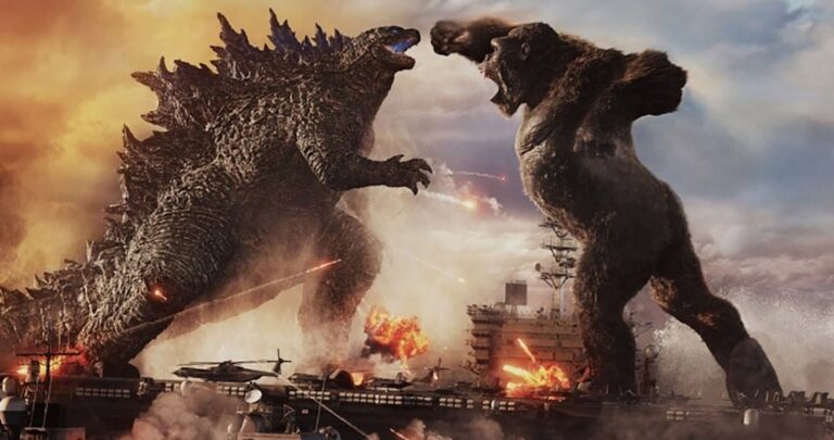 godzilla y king kong en combate epico