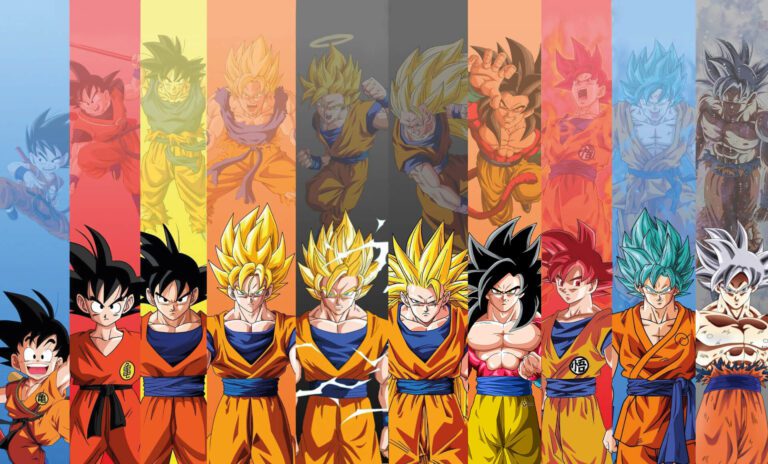 Cuáles son las transformaciones de Goku en GT y su forma Super Saiyan 4 goku en diferentes transformaciones de gt