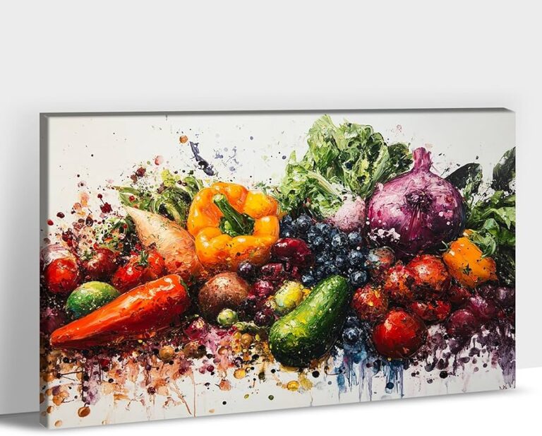 granja colorida con frutas y vegetales