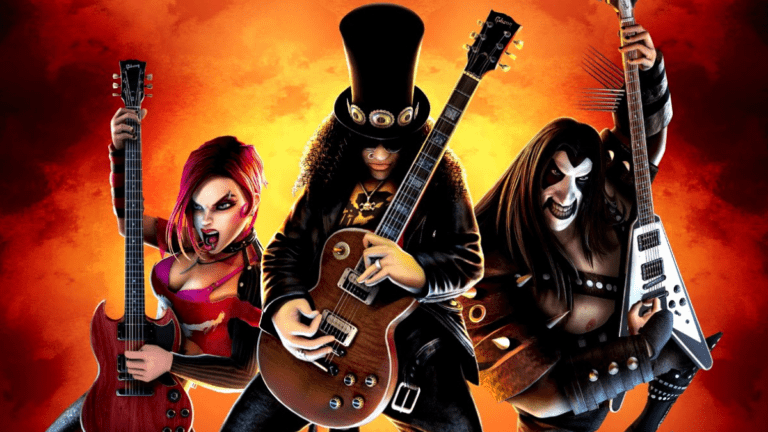 Qué características y novedades ofrece Guitar Hero III Legends of Rock 19 guitarras y jugadores disfrutando de guitar hero