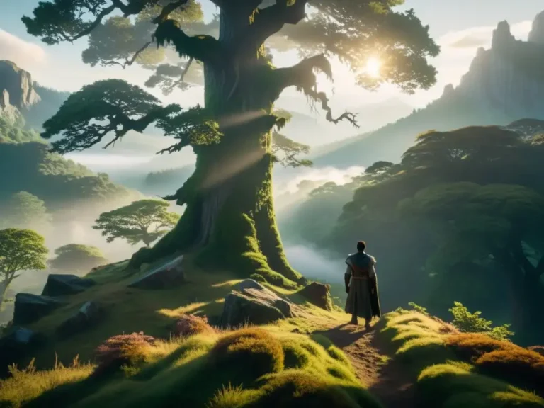 heroe enfrentando sombras en un bosque