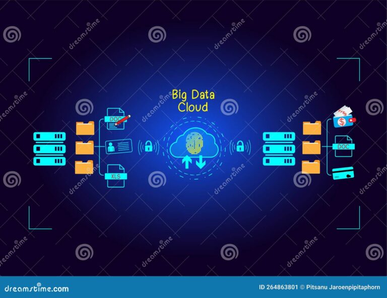 icono de busqueda en una nube digital