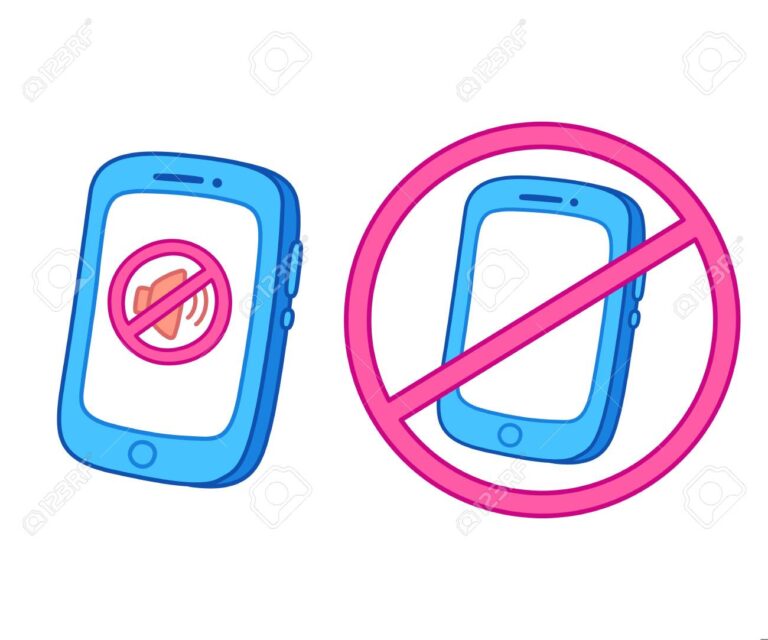 icono de silencio sobre un telefono movil