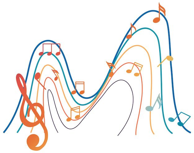 iconos de musica y tecnologia en transicion