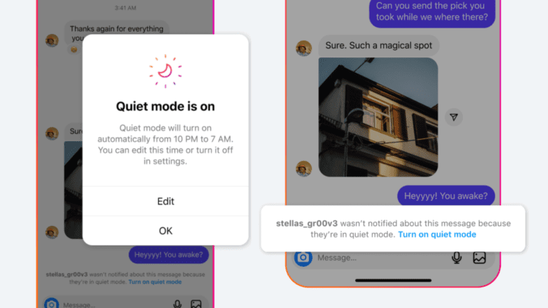 iconos de silencio y notificaciones de instagram