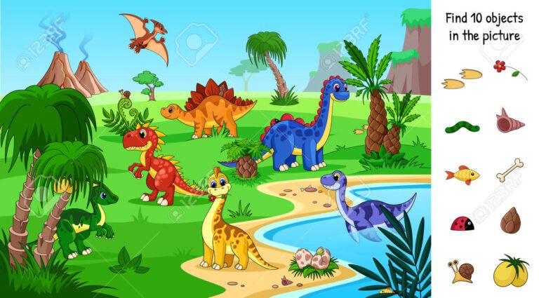 juego de dinosaurios en un paisaje selvatico