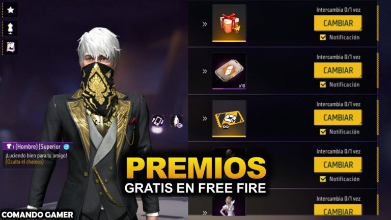 jugador de free fire utilizando tarjeta de regalo
