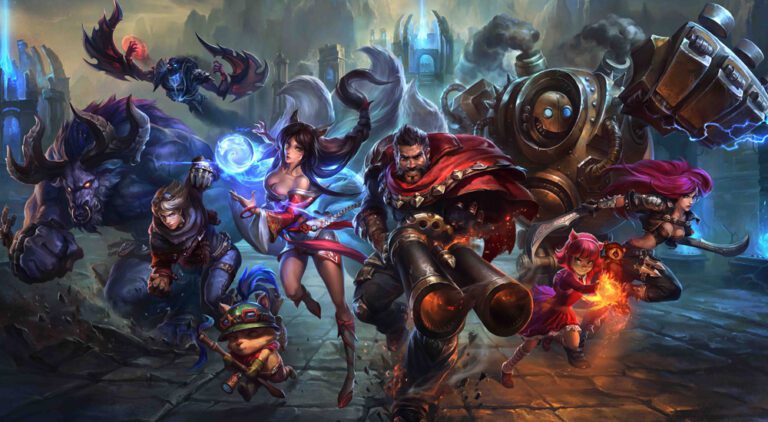 jugadores de league of legends en accion