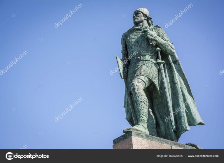 leif erikson en un paisaje nordico