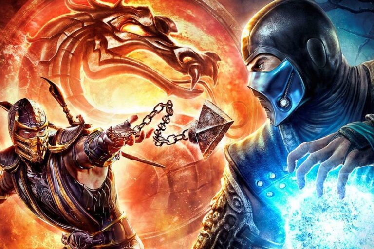 lucha epica entre personajes de mortal kombat