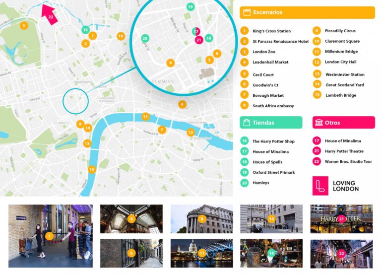 lugares iconicos de harry potter en mapa