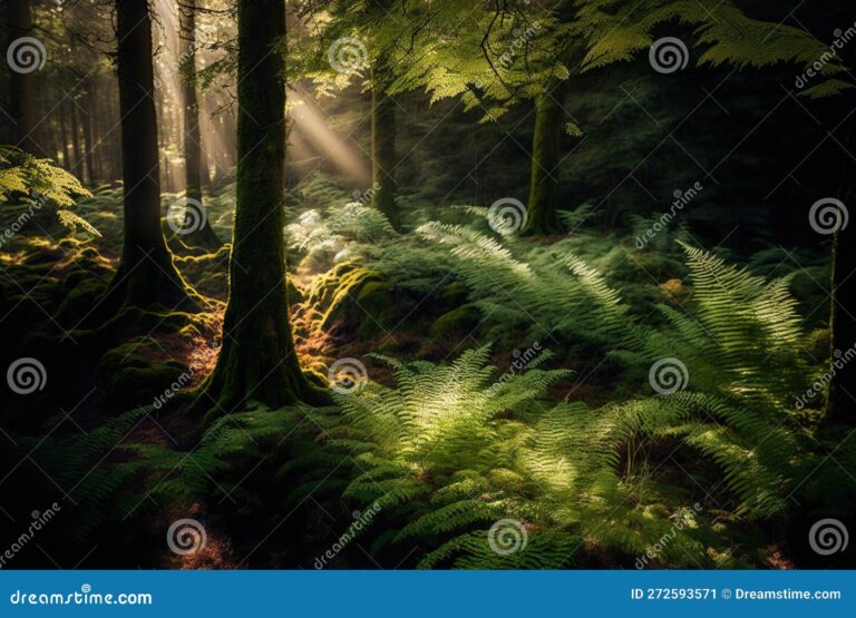 luz suave filtrandose entre arboles