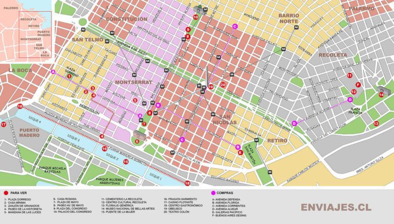 mapa de buenos aires con rutas destacadas