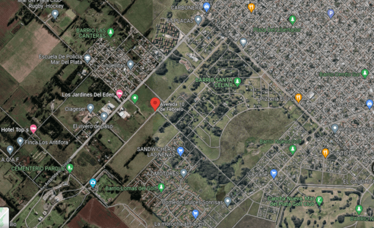 mapa de mar del plata con zonas rojas