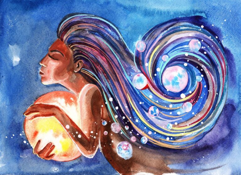 mujer empoderada con aura divina