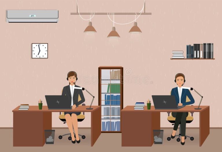 oficinista ayudando a un cliente en atencion