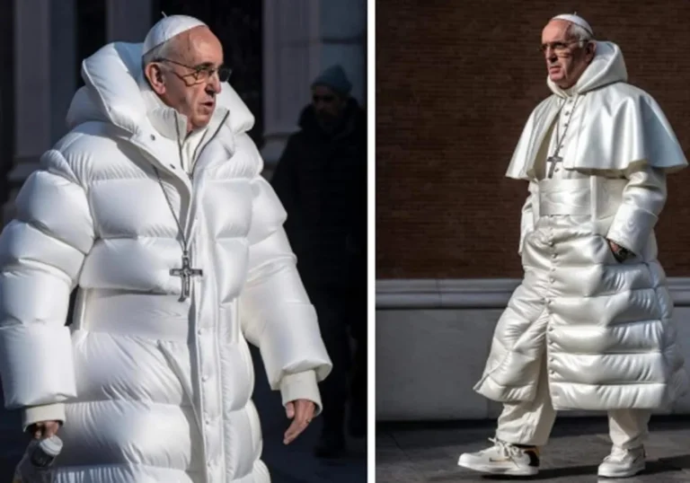 papa francisco con abrigo en un evento