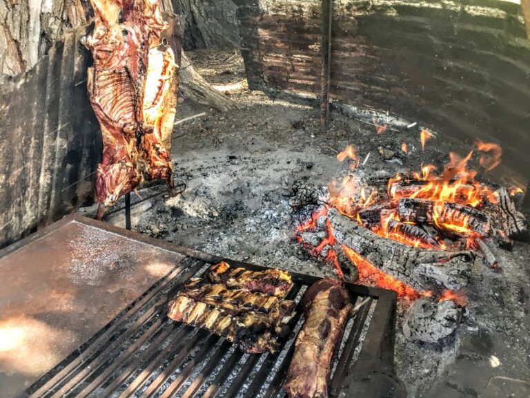 parrilla argentina con carne asada
