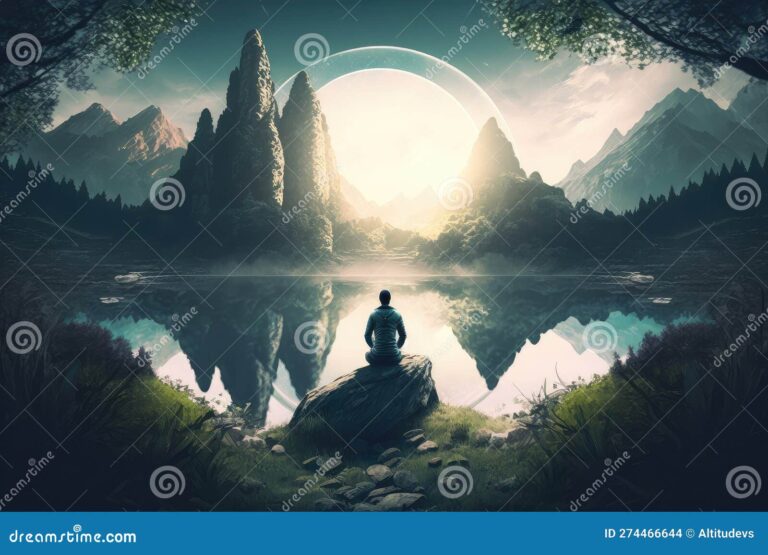 persona meditando en un entorno sereno