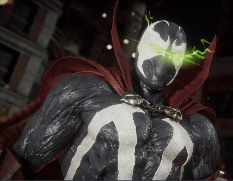 personaje de spawn en un ambiente oscuro