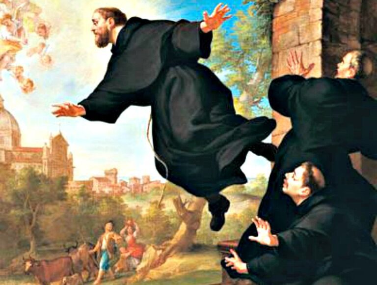 personaje volando sobre los santos