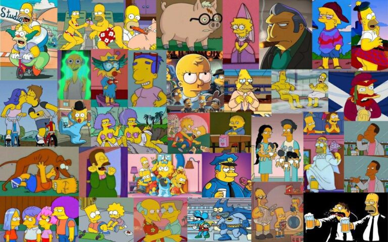 personajes de los simpson en un collage