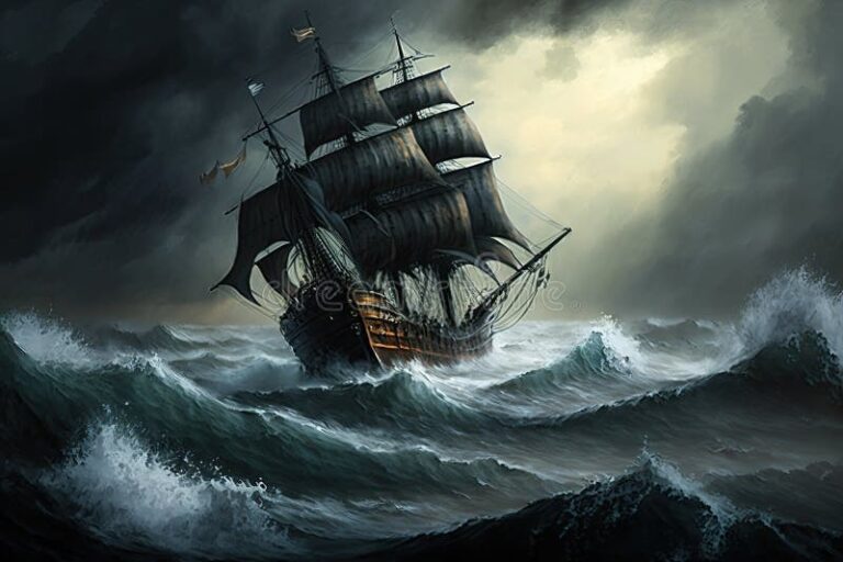 piratas navegando en un velero antiguo