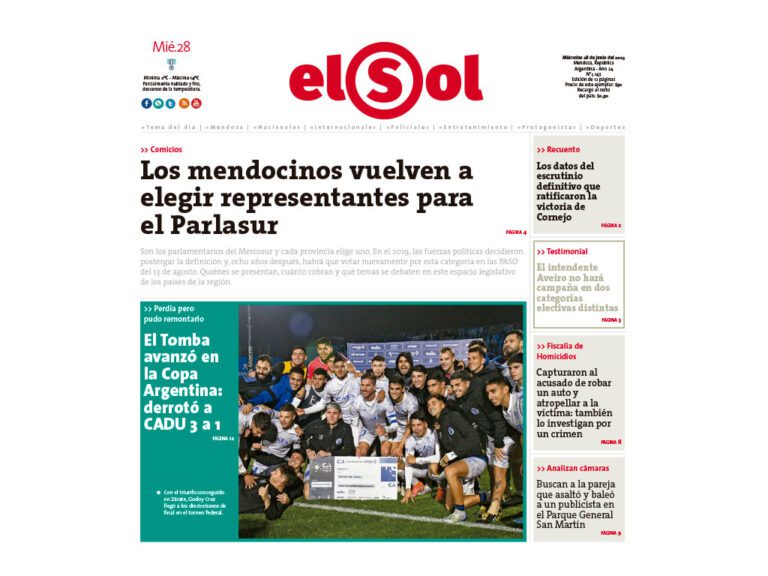 portada del diario el sol de mendoza