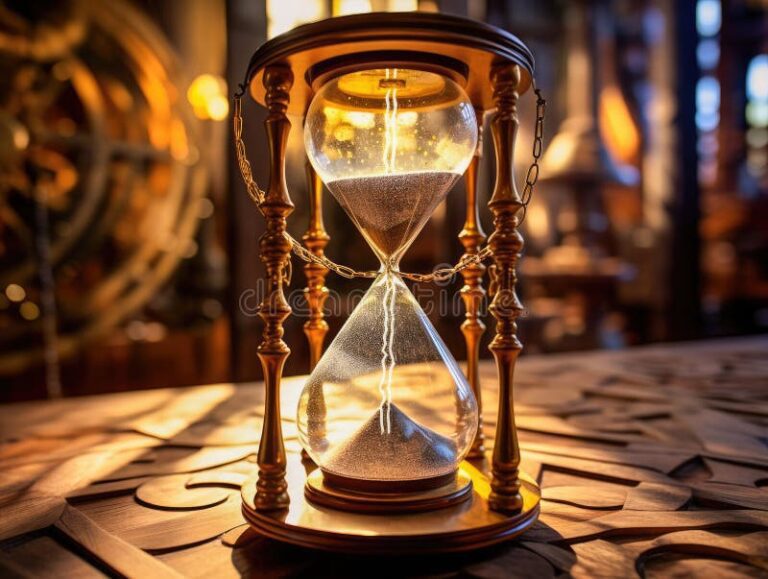 reloj de arena en un fondo misterioso