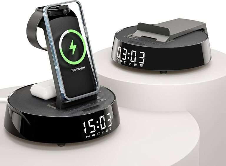 reloj despertador junto a un telefono movil
