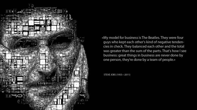 silueta de steve jobs con fondo inspirador