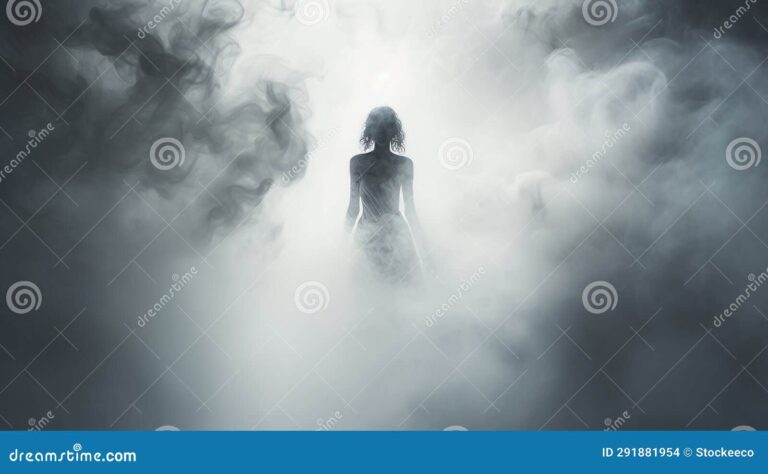 silueta misteriosa con fondo nebuloso