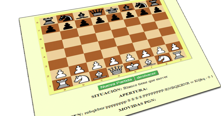 tablero de ajedrez en linea con piezas