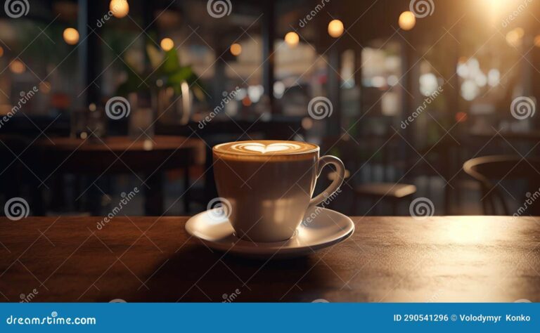 taza de cafe humeante sobre una mesa