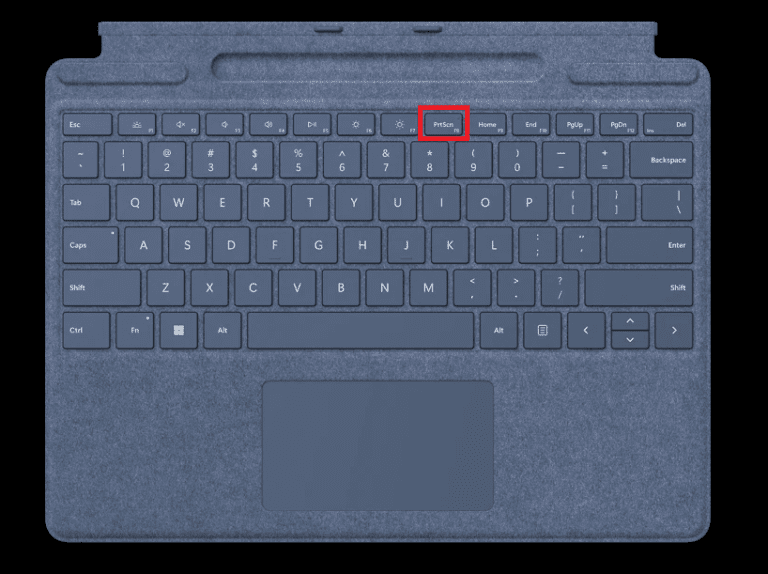 teclado con iconos de captura de pantalla