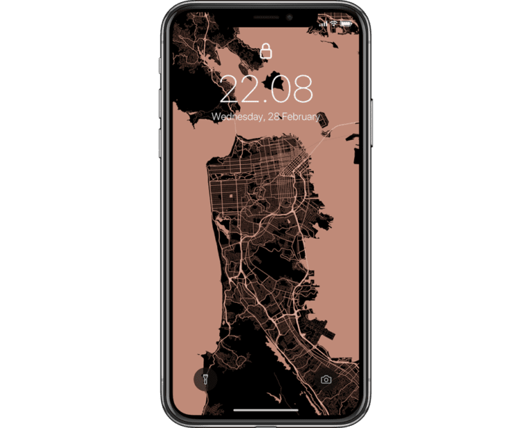 telefono movil con fondo de la ciudad